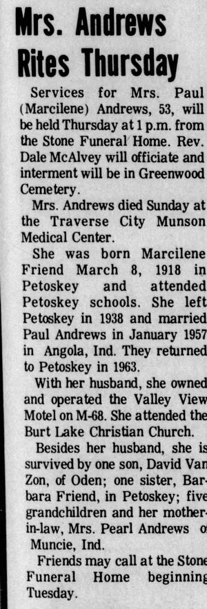 Valley View Motel (Country House) - Oct 1971 - Former Owner Passes Away (newer photo)